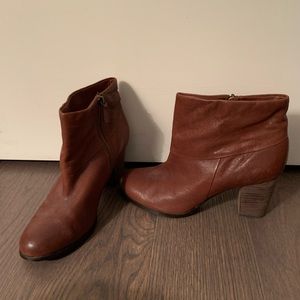Cole Haan Nike Air Cognac Brown Ankle High Leather Booties Size 7.5B